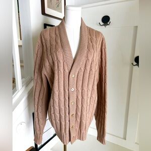 Vintage Pendleton 100% Virgin Wool Cable Knit Cardigan – Made in USA (M)